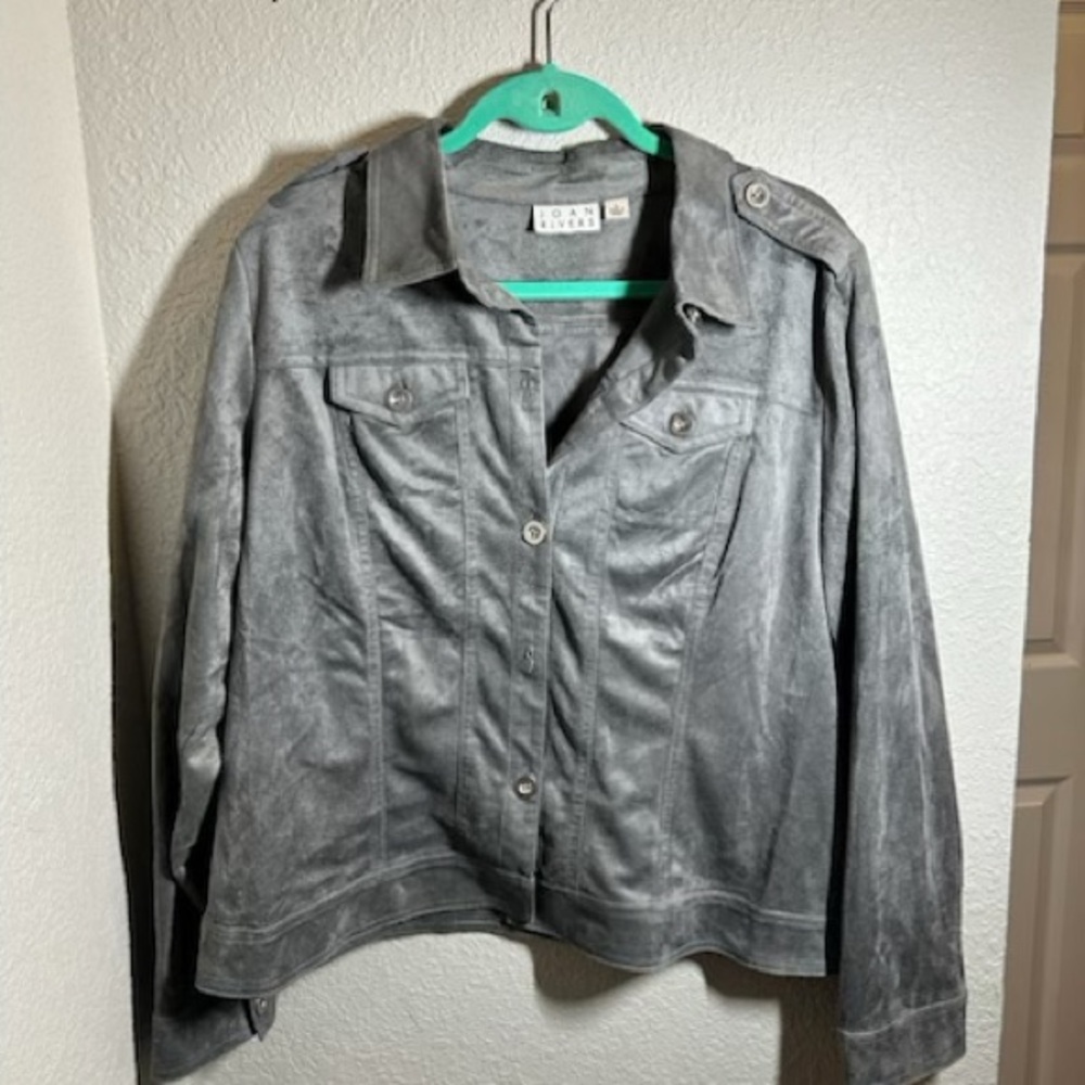 Joan Rivers Gray Jean Jacket